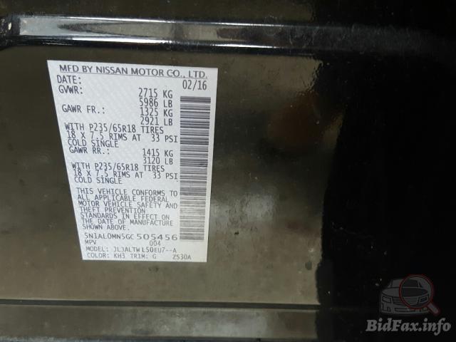 Infiniti QX60 2016 VIN 5N1AL0MN5GC505456 фото оголошення 47 з 67