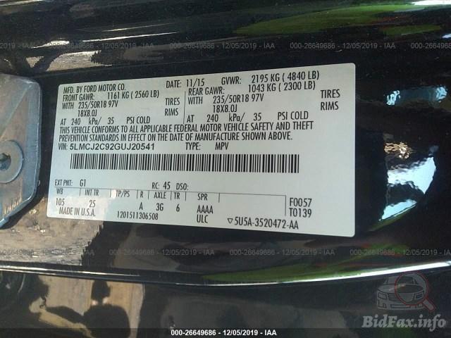 Lincoln MKC 2015 VIN 5LMCJ2C92GUJ20541 фото оголошення 36 з 64