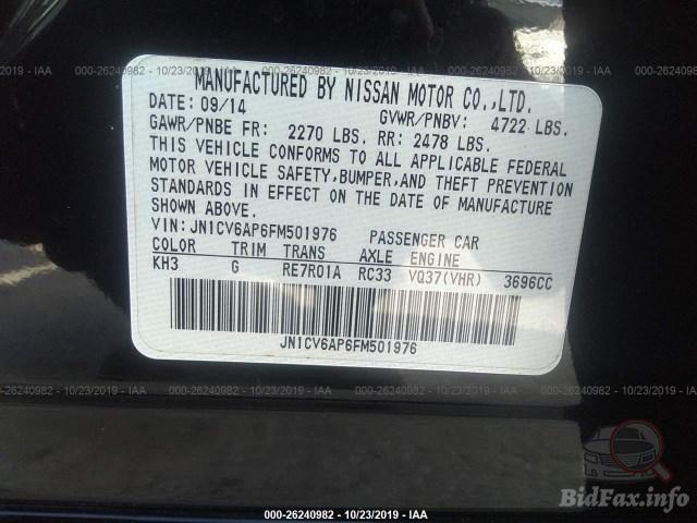 Infiniti Q40 2014 VIN JN1CV6AP6FM501976 фото оголошення 19 з 44