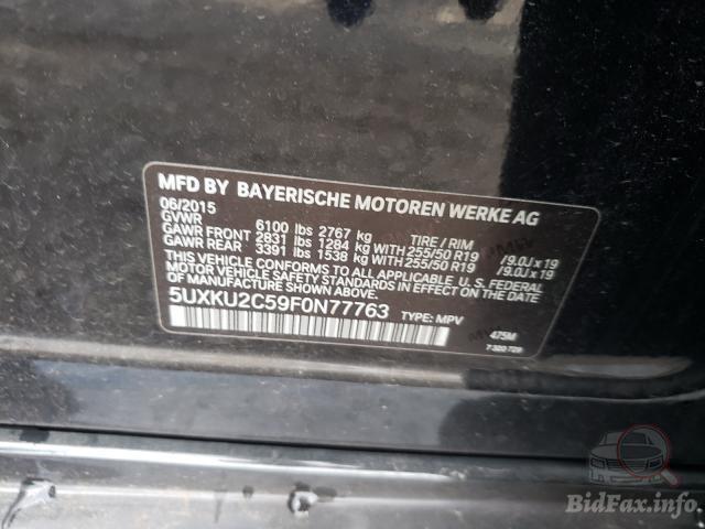 BMW X6 2015 VIN 5UXKU2C59F0N77763 фото оголошення 46 з 76