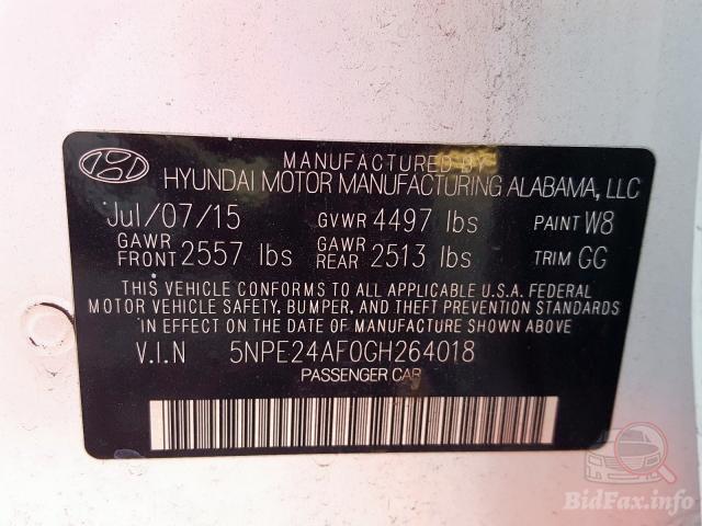 Hyundai Sonata 2015 VIN 5NPE24AF0GH264018 фото оголошення 56 з 86