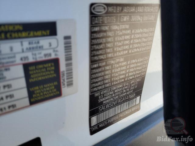 Land Rover Range Rover Sport 2015 VIN SALWS2VF9GA547665 фото оголошення 23 з 43