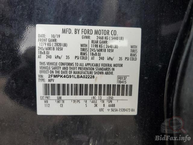 Ford Edge 2019 VIN 2FMPK4G91LBA02228 фото оголошення 22 з 61