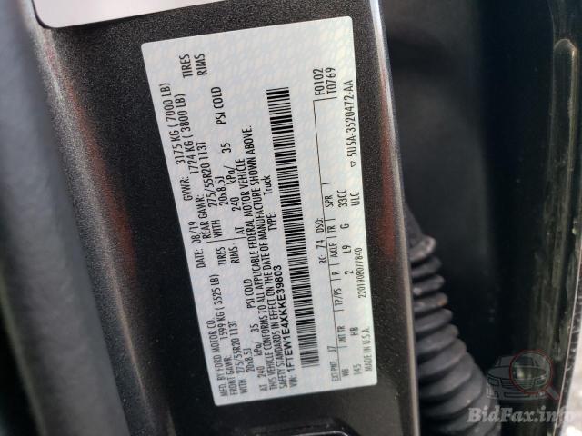 Ford F-150 2019 VIN 1FTEW1E4XKKE39803 фото оголошення 87 з 125