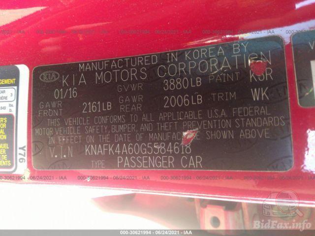 Kia Forte 2016 VIN KNAFK4A60G5584618 фото оголошення 20 з 48