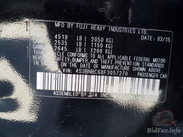 Subaru Legacy 2015 VIN 4S3BNBC68F3057270 фото оголошення 33 з 54