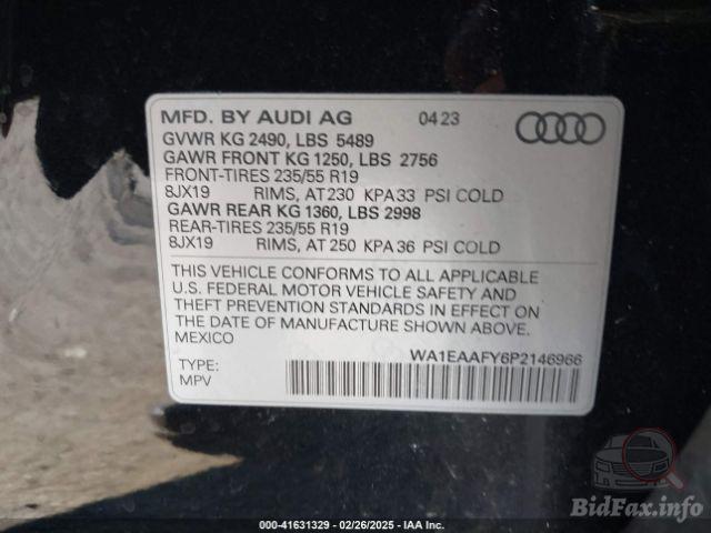 Audi Q5 2023 VIN WA1EAAFY6P2146966 фото оголошення 28 з 66