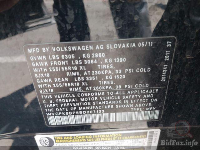 Volkswagen Touareg 2011 VIN WVGFK9BP5BD007133 фото оголошення 24 з 61