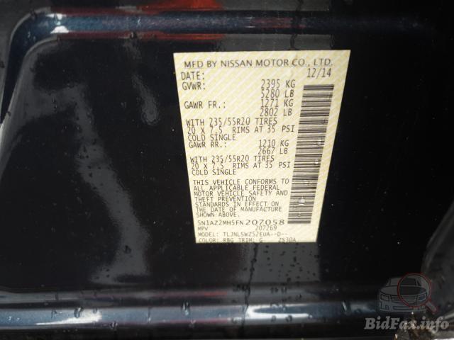 Nissan Murano 2014 VIN 5N1AZ2MH5FN207058 фото оголошення 46 з 74