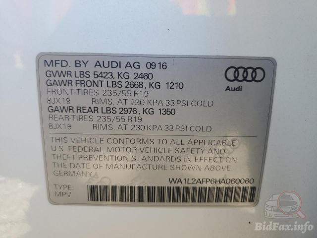 Audi Q5 2016 VIN WA1L2AFP6HA060060 фото оголошення 40 з 68