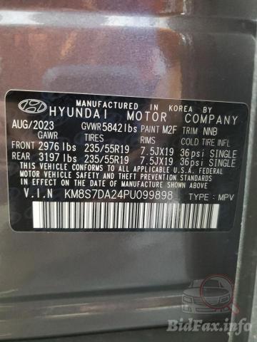 Hyundai Santa FE 2023 VIN KM8S7DA24PU099898 фото оголошення 29 з 58