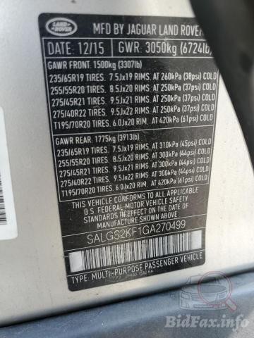 Land Rover Range Rover 2015 VIN SALGS2KF1GA270499 фото оголошення 45 з 69