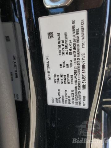 Tesla Model 3 2024 VIN 5YJ3E1EA9RF727173 фото оголошення 50 з 70