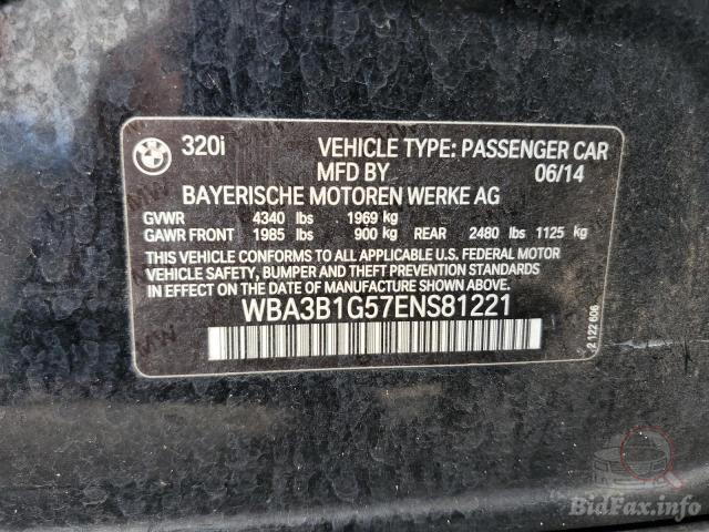 BMW 3 Series 2014 VIN WBA3B1G57ENS81221 фото оголошення 89 з 118