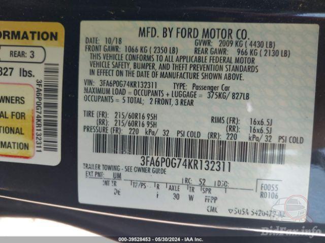 Ford Fusion 2018 VIN 3FA6P0G74KR132311 фото оголошення 16 з 52