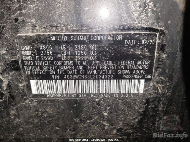Subaru Legacy 2020 VIN 4S3BWGN63L3034322 фото оголошення 28 з 60