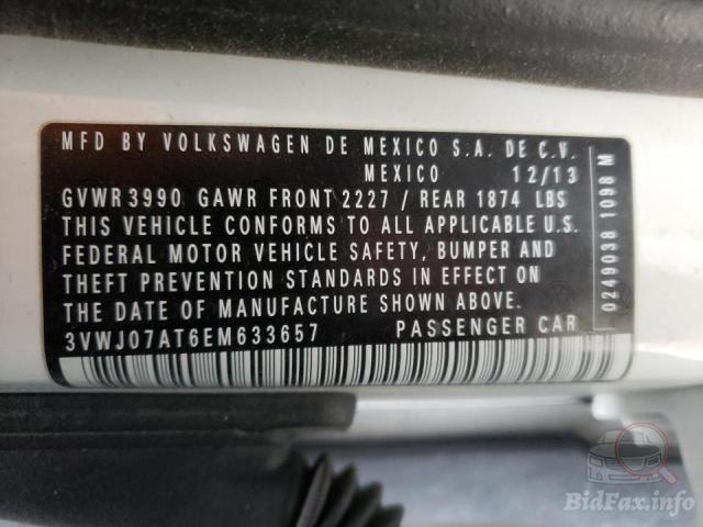 Volkswagen Beetle 2013 VIN 3VWJ07AT6EM633657 фото оголошення 34 з 63