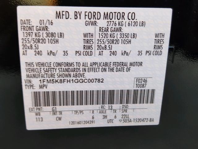 Ford Explorer 2016 VIN 1FM5K8FH1GGC00782 фото оголошення 39 з 66