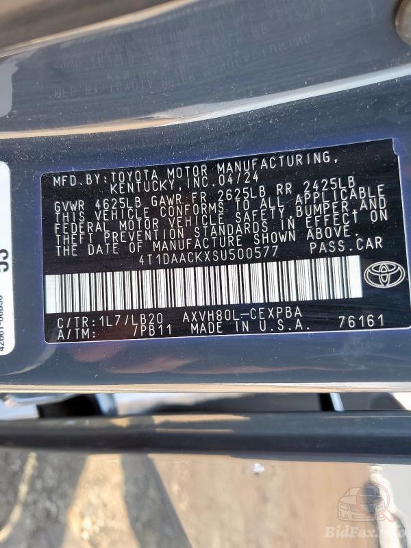 Toyota Camry 2024 VIN 4T1DAACKXSU500577 фото оголошення 53 з 91