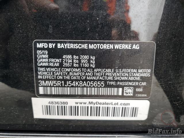 BMW 3 Series 2019 VIN 3MW5R1J54K8A05655 фото оголошення 26 з 52