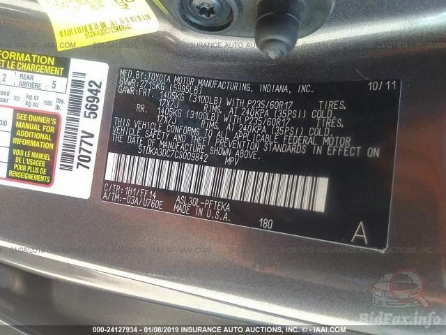 Toyota Sienna 2011 VIN 5TDKA3DC7CS009842 фото оголошення 38 з 76