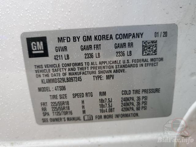 Buick Encore 2020 VIN KL4MMDS29LB097245 фото оголошення 8 з 38
