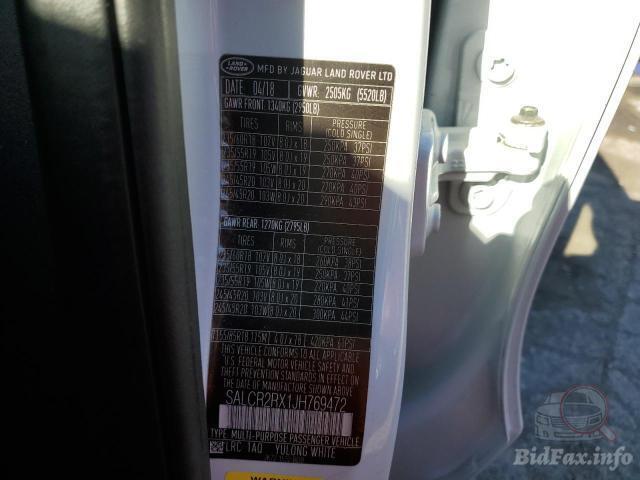 Land Rover Discovery Sport 2018 VIN SALCR2RX1JH769472 фото оголошення 46 з 69