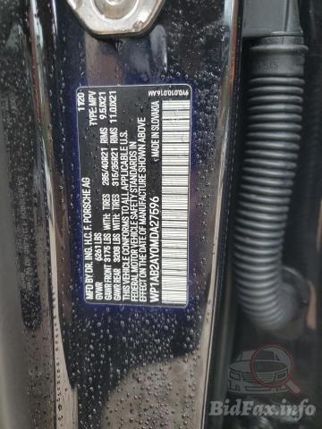 Porsche Cayenne 2021 VIN WP1AB2AY0MDA27596 фото оголошення 34 з 64