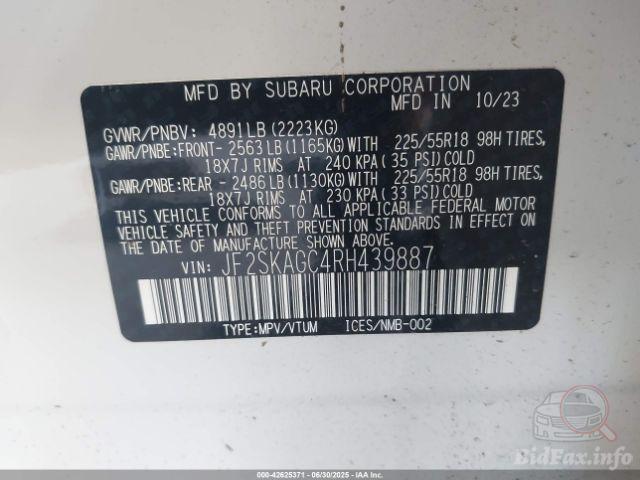 Subaru Forester 2023 VIN JF2SKAGC4RH439887 фото оголошення 26 з 56