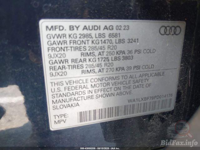 Audi Q7 2023 VIN WA1LXBF79PD014176 фото оголошення 45 з 83