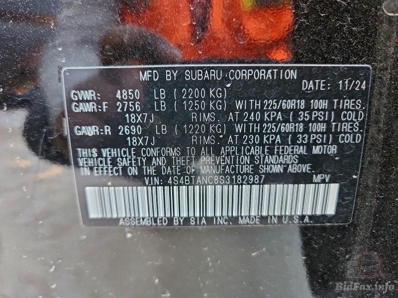 Subaru Outback 2024 VIN 4S4BTANC8S3182987 фото оголошення 35 з 57