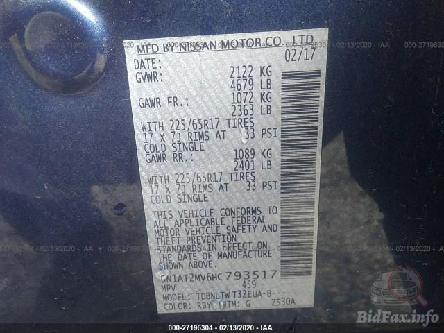 Nissan Rogue 2017 VIN 5N1AT2MV6HC793517 фото оголошення 26 з 64