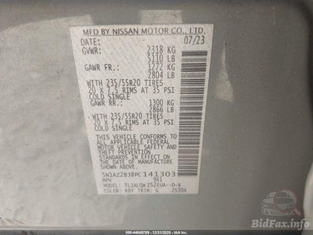 Nissan Murano 2023 VIN 5N1AZ2BJ8PC141303 фото оголошення 25 з 60