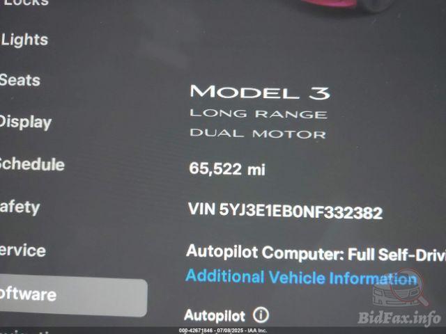Tesla Model 3 2022 VIN 5YJ3E1EB0NF332382 фото оголошення 46 з 68