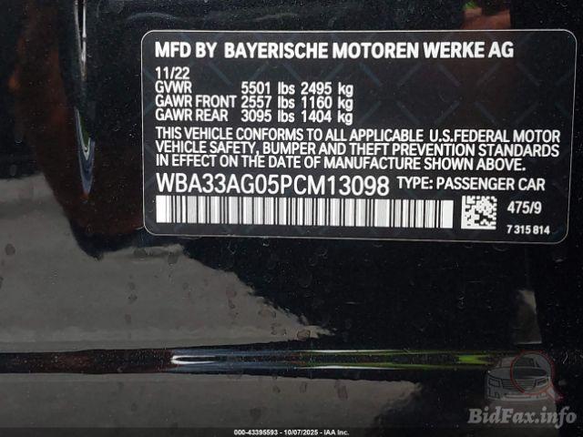 BMW 5 Series 2022 VIN WBA33AG05PCM13098 фото оголошення 46 з 82