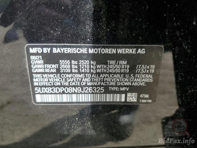 BMW X3 2021 VIN 5UX83DP08N9J26325 фото оголошення 31 з 60