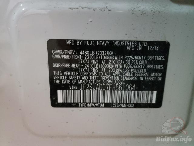 Subaru Forester 2014 VIN JF2SJADC7FH561064 фото оголошення 31 з 55