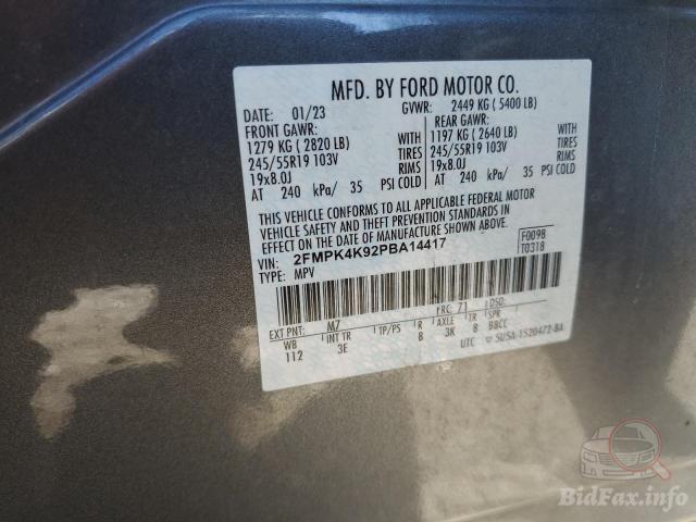 Ford Edge 2023 VIN 2FMPK4K92PBA14417 фото оголошення 37 з 67