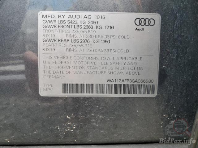 Audi Q5 2015 VIN WA1L2AFP3GA066980 фото оголошення 39 з 69