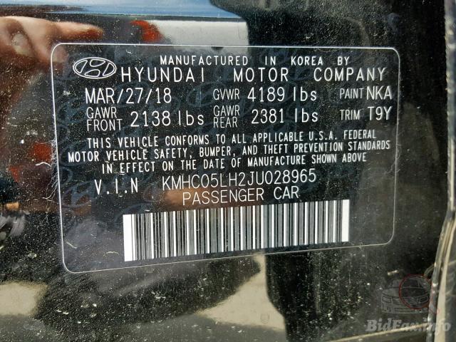 Hyundai Ioniq 2018 VIN KMHC05LH2JU028965 фото оголошення 45 з 68