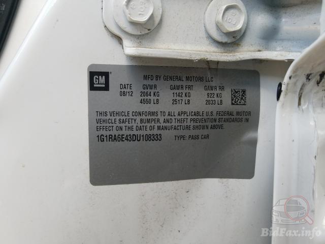 Chevrolet Volt 2012 VIN 1G1RA6E43DU108333 фото оголошення 16 з 40