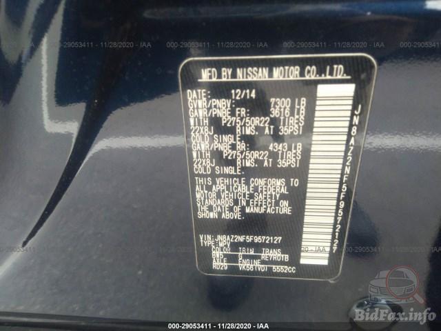 Infiniti QX80 2014 VIN JN8AZ2NF5F9572127 фото оголошення 38 з 66