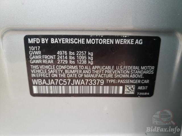 BMW 5 Series 2017 VIN WBAJA7C57JWA73379 фото оголошення 71 з 101