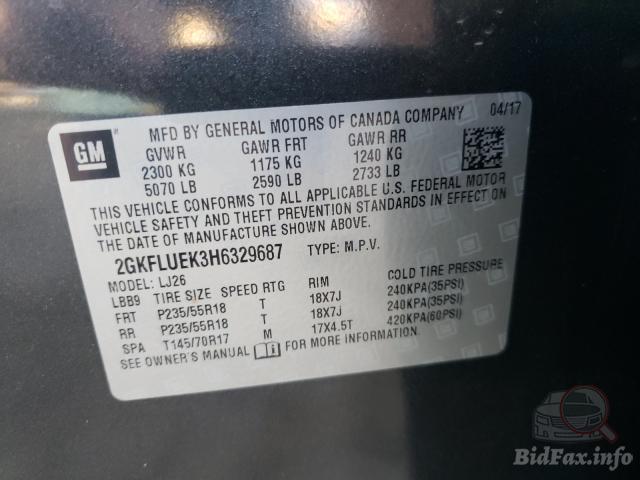 GMC Terrain 2017 VIN 2GKFLUEK3H6329687 фото оголошення 37 з 57
