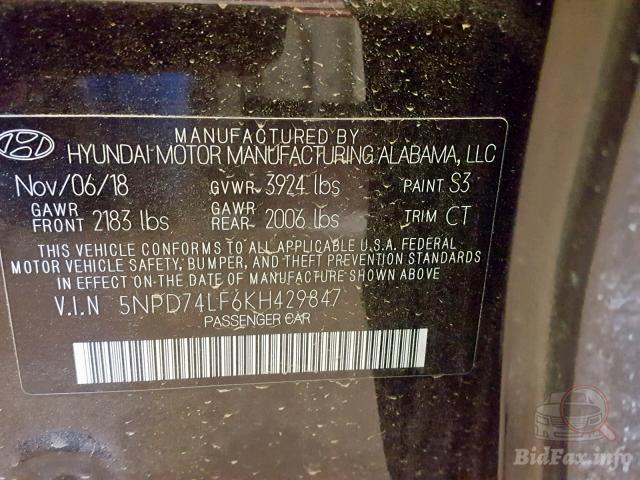 Hyundai Elantra 2019 VIN 5NPD74LF6KH429847 фото оголошення 32 з 63