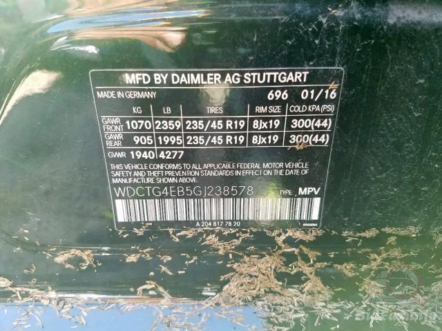 Mercedes-Benz GLA-Class 2016 VIN WDCTG4EB5GJ238578 фото оголошення 61 з 89