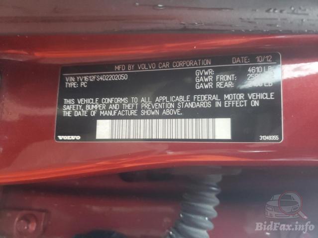 Volvo S60 2012 VIN YV1612FS4D2202050 фото оголошення 25 з 54