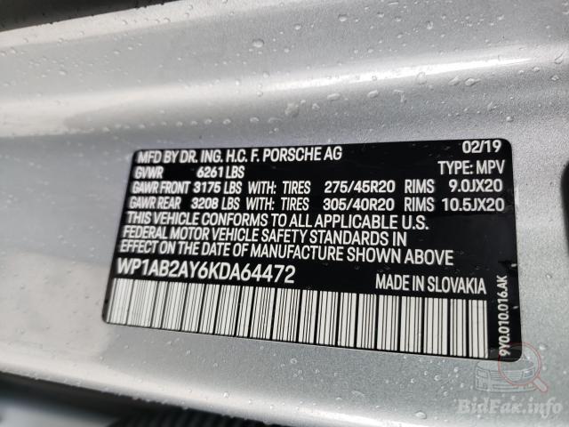 Porsche Cayenne 2019 VIN WP1AB2AY6KDA64472 фото оголошення 32 з 62