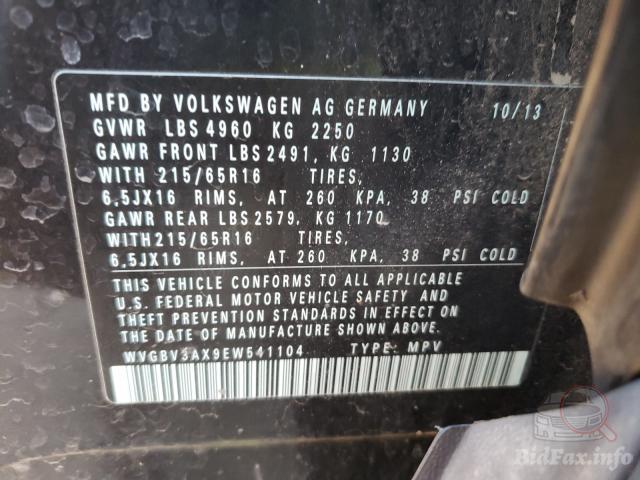 Volkswagen Tiguan 2013 VIN WVGBV3AX9EW541104 фото оголошення 47 з 77