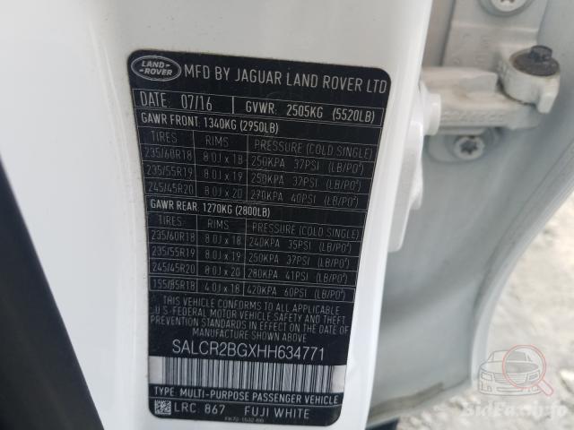 Land Rover Discovery 2016 VIN SALCR2BGXHH634771 фото оголошення 72 з 95